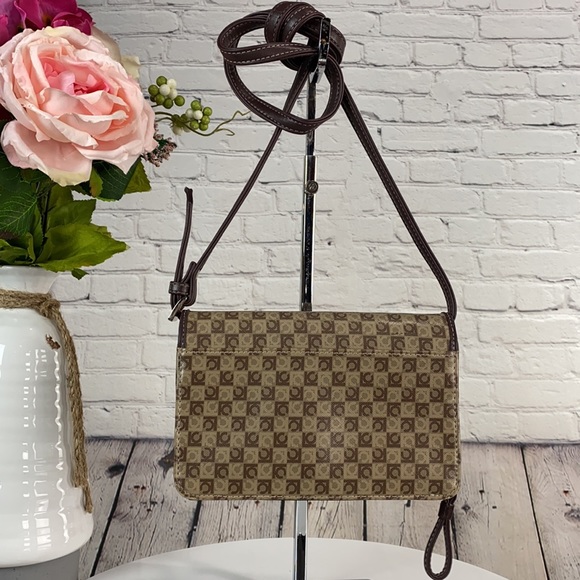 LIZ CLAIBORNE Brown/Tan Vinyl Crossbody/Clutch Bag - Picture 4 of 17